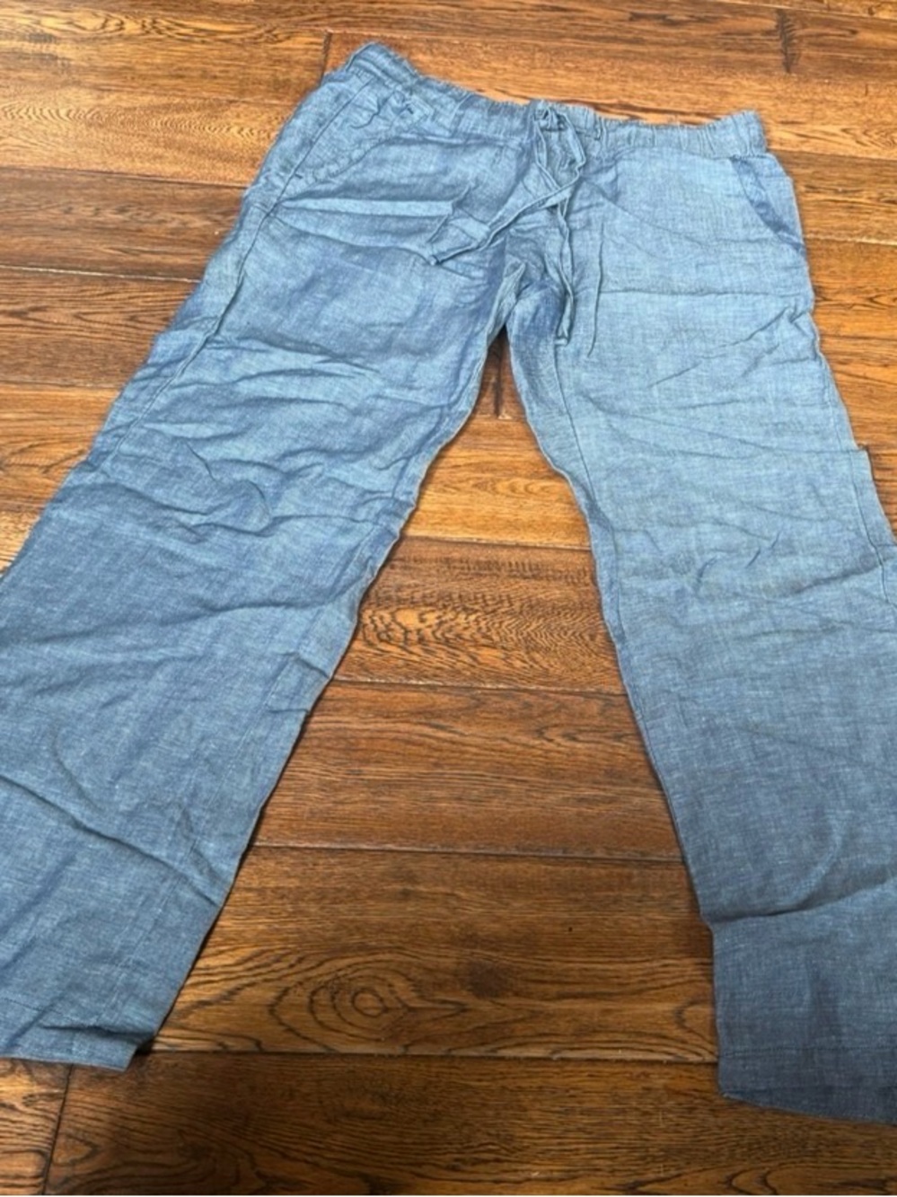 Ann Taylor Petite Chambray Drawstring Pants - Light Blue